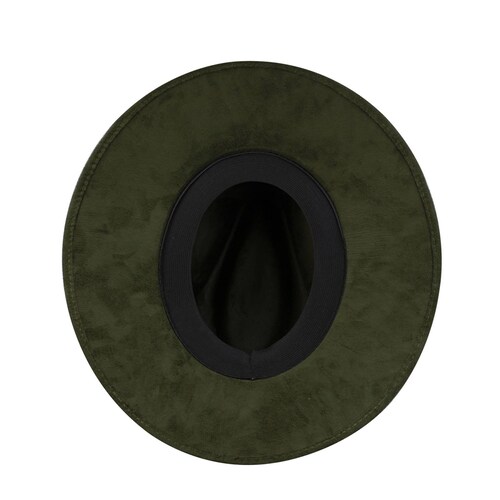 Sombrero Unisex Verde Olivo Gamuzina Gamuza Sintética Indiana M  Nueva Imagen