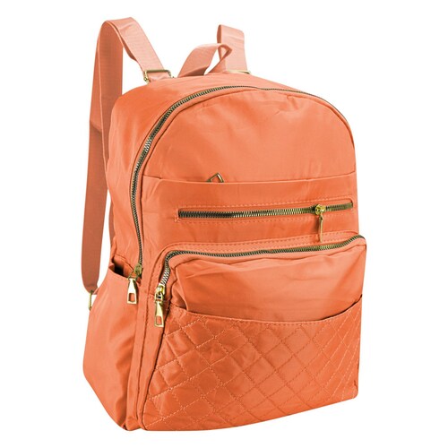 Mochila Para Dama Naranja Bimba Textil Karenka Nueva Imagen