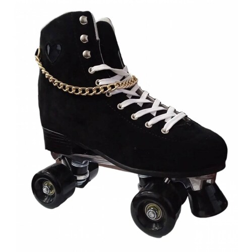 Patines Artistico Roller 4 Ruedas Quads Ergonómico color Negro