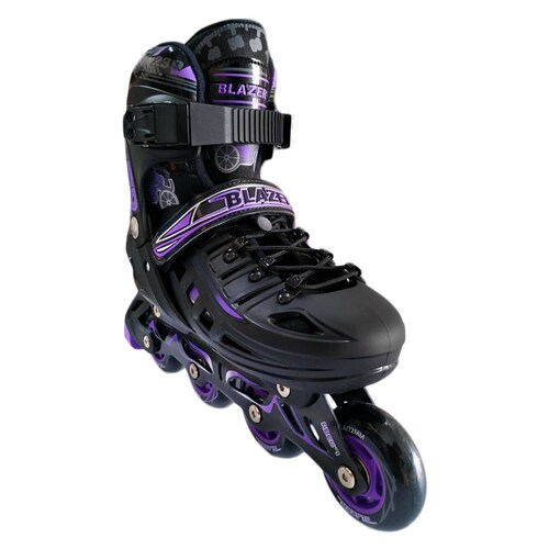 Patines Fitness En Linea Uso Urbano Ajustables Negro y Morado