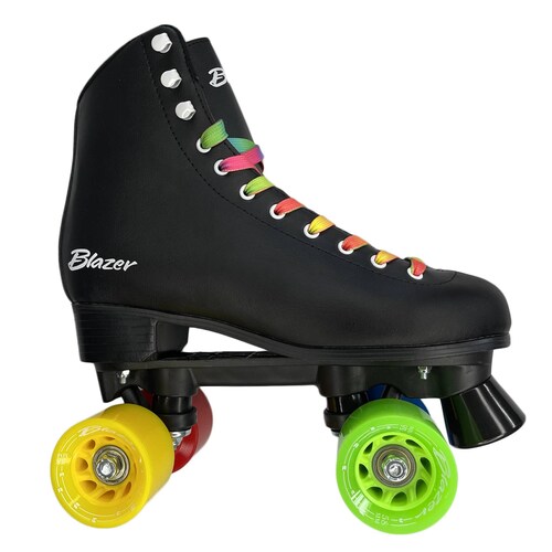 Patines Clásicos Roller Negro Pastel Riel de Plastico con Protecciones