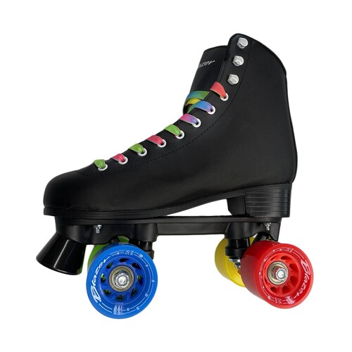 Patines Clásicos Roller Negro Pastel Riel de Plastico con Protecciones