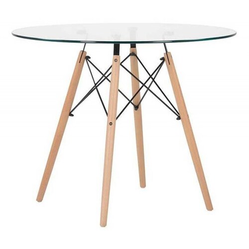 Mesa De Comedor Réplica Eames 90cm   Vidrio