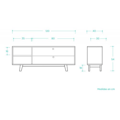 Mueble Tv Gaia Evo Mesa Centro Entretenimiento 120cm Blanco