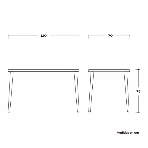 Mesa de comedor Trento rectangular encino   Blanco