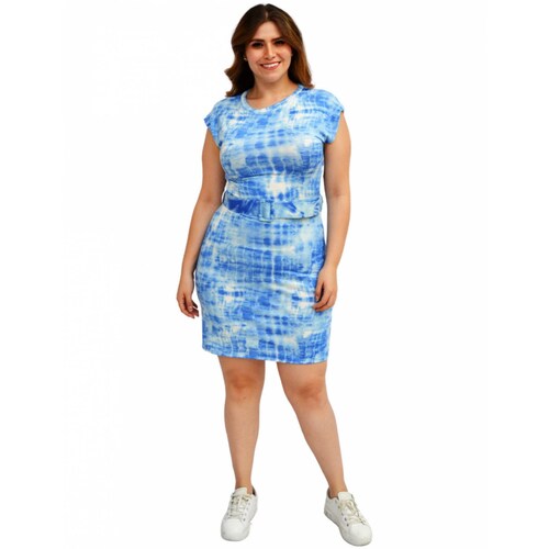Vestido Roman Fashion tie-dye en talla extra para dama 4238