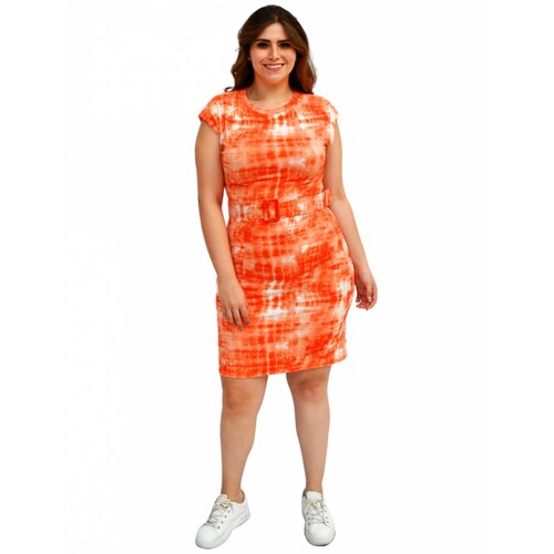Vestido Roman Fashion tie-dye en talla extra para dama 4238