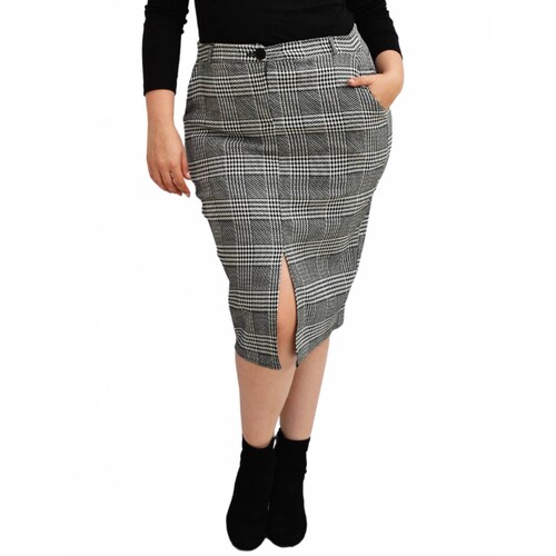 Falda lápiz Roman Fashion con patrón en talla extra para dama 4053