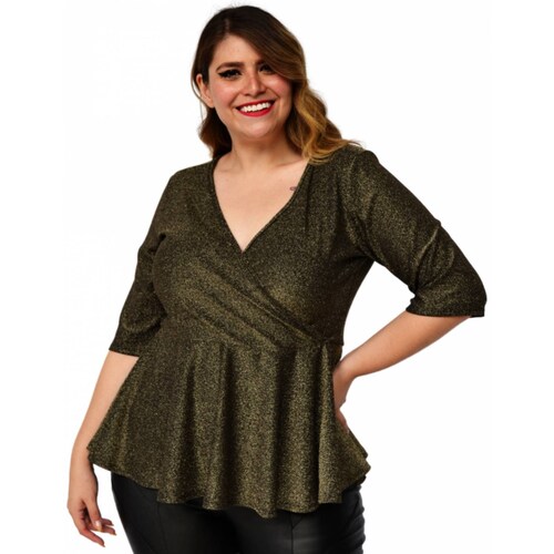Blusa Roman Fashion 1759 corte peplum en talla extra para dama