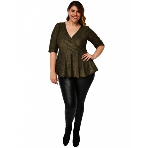 Blusa Roman Fashion 1759 corte peplum en talla extra para dama