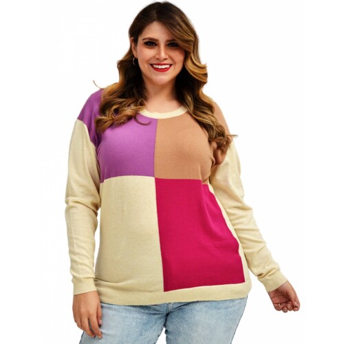 Suéter Roman Fashion 013 largo en talla extra para dama