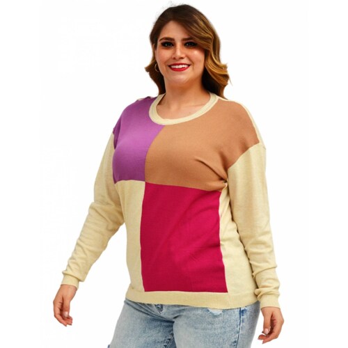 Suéter Roman Fashion 013 largo en talla extra para dama