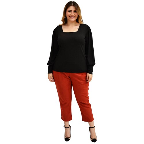 Blusa manga larga en talla extra, modelo 1750 (negro) 