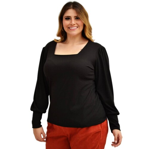 Blusa manga larga en talla extra, modelo 1750 (negro) 