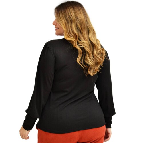 Blusa manga larga en talla extra, modelo 1750 (negro) 