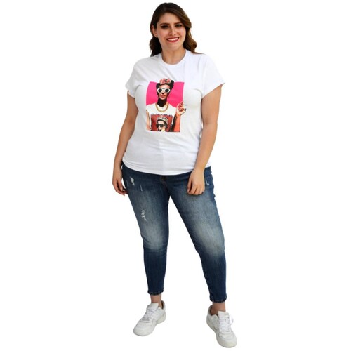 Playera talla extra, modelo 9001-40 (Reina Isabel) (blanco) 
