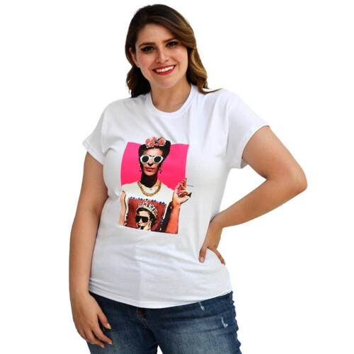 Playera talla extra, modelo 9001-40 (Reina Isabel) (blanco) 