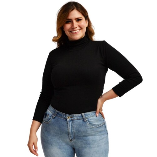 Blusa cuello de tortuga, talla extra modelo 316 (negro) 