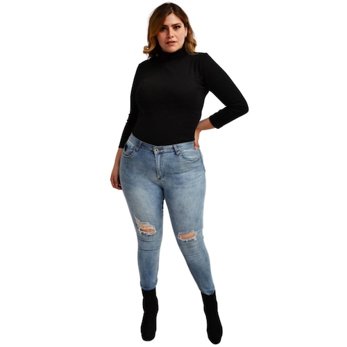 Blusa cuello de tortuga, talla extra modelo 316 (negro) 