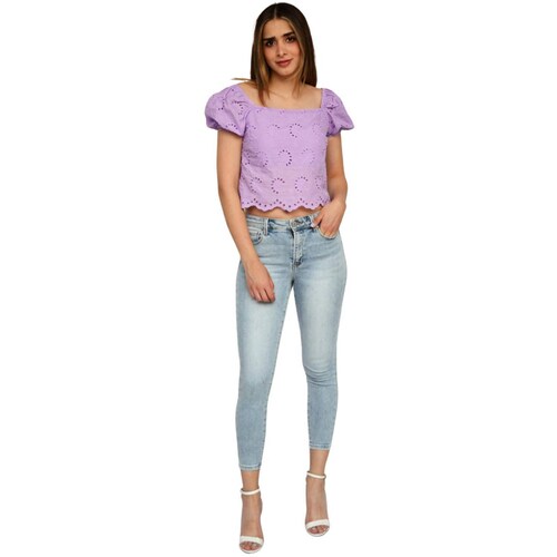 Blusa bordada juvenil, modelo 0365 (Lila) 