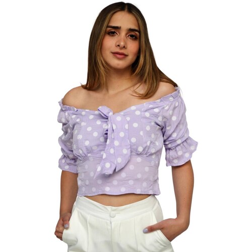 Crop top campesino, modelo 0614 (Lila) .