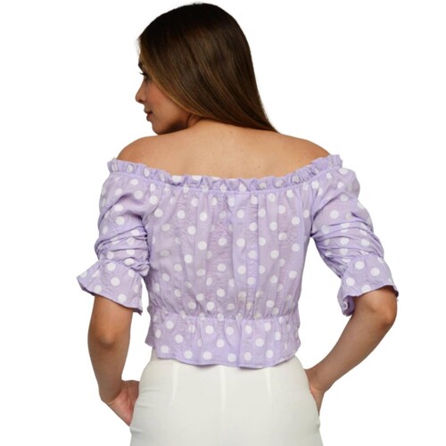 Crop top campesino, modelo 0614 (Lila) .
