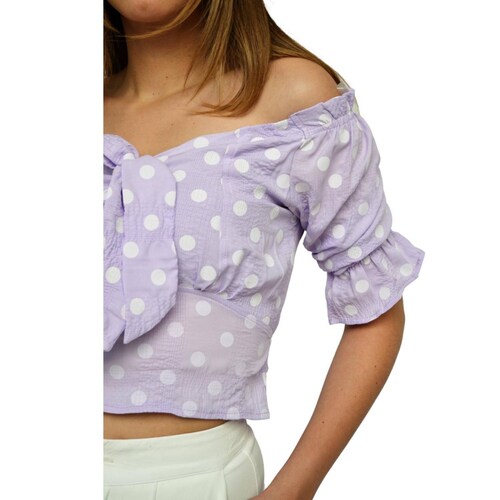 Crop top campesino, modelo 0614 (Lila) .
