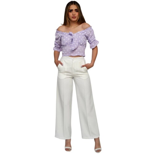 Crop top campesino, modelo 0614 (Lila) .