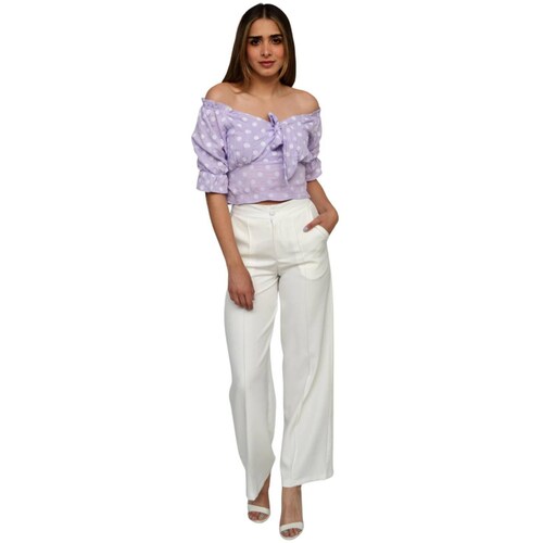 Crop top campesino, modelo 0614 (Lila) .