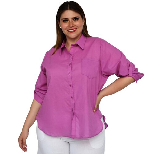 Camisa oversize talla extra, modelo 0707 (Magenta) 