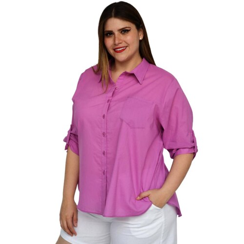 Camisa oversize talla extra, modelo 0707 (Magenta) 