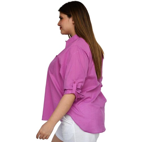 Camisa oversize talla extra, modelo 0707 (Magenta) 