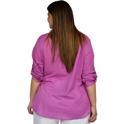 Camisa oversize talla extra, modelo 0707 (Magenta) 