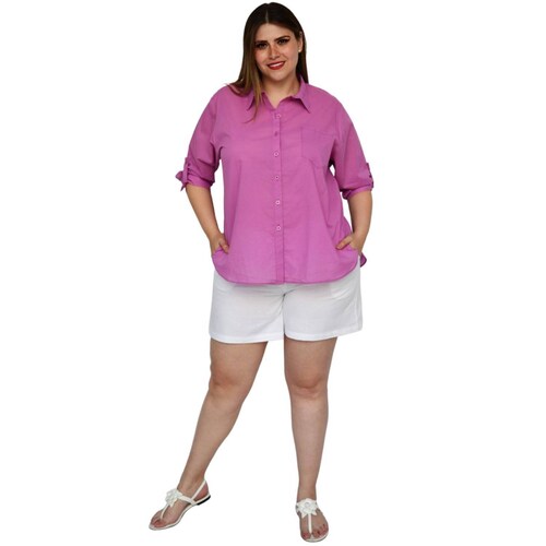 Camisa oversize talla extra, modelo 0707 (Magenta) 
