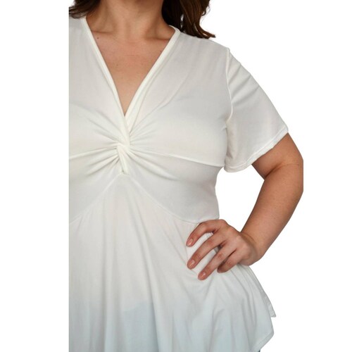 Blusa corte A talla extra, modelo 1710 (Blanco) 