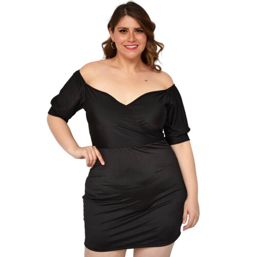 Vestido corto de fiesta (talla extra), modelo 4267 (Negro) 