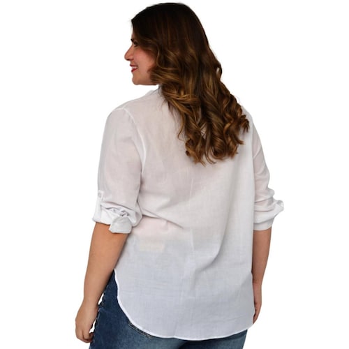 Camisa oversize talla extra, modelo 0707 (Blanco) 