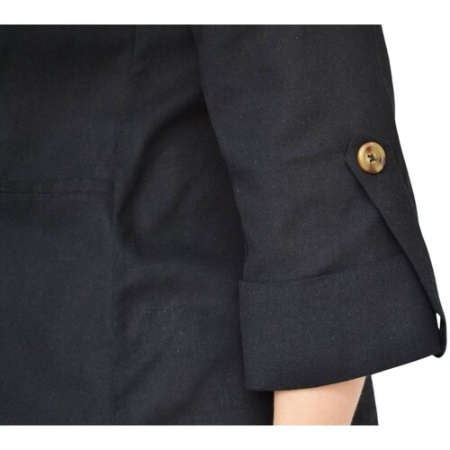 Blazer de lino talla extra, modelo 0317 (Negro) 