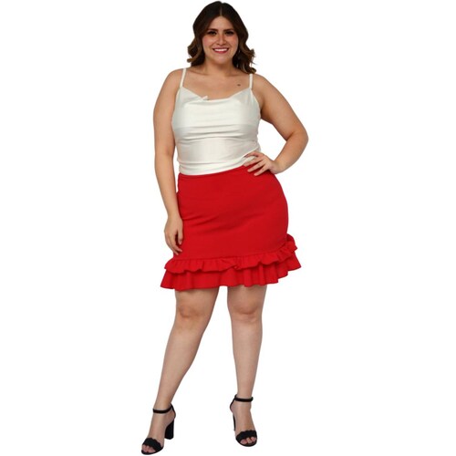 Falda corta talla extra, modelo 7036 (Rojo) 