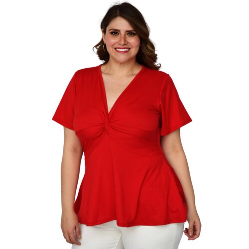 Blusa corte A talla extra, modelo 1710 (Rojo) 