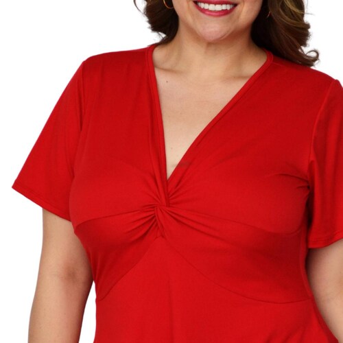 Blusa corte A talla extra, modelo 1710 (Rojo) 