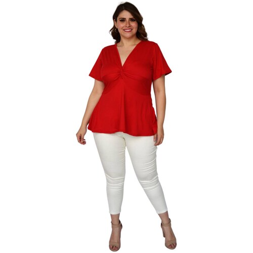 Blusa corte A talla extra, modelo 1710 (Rojo) 