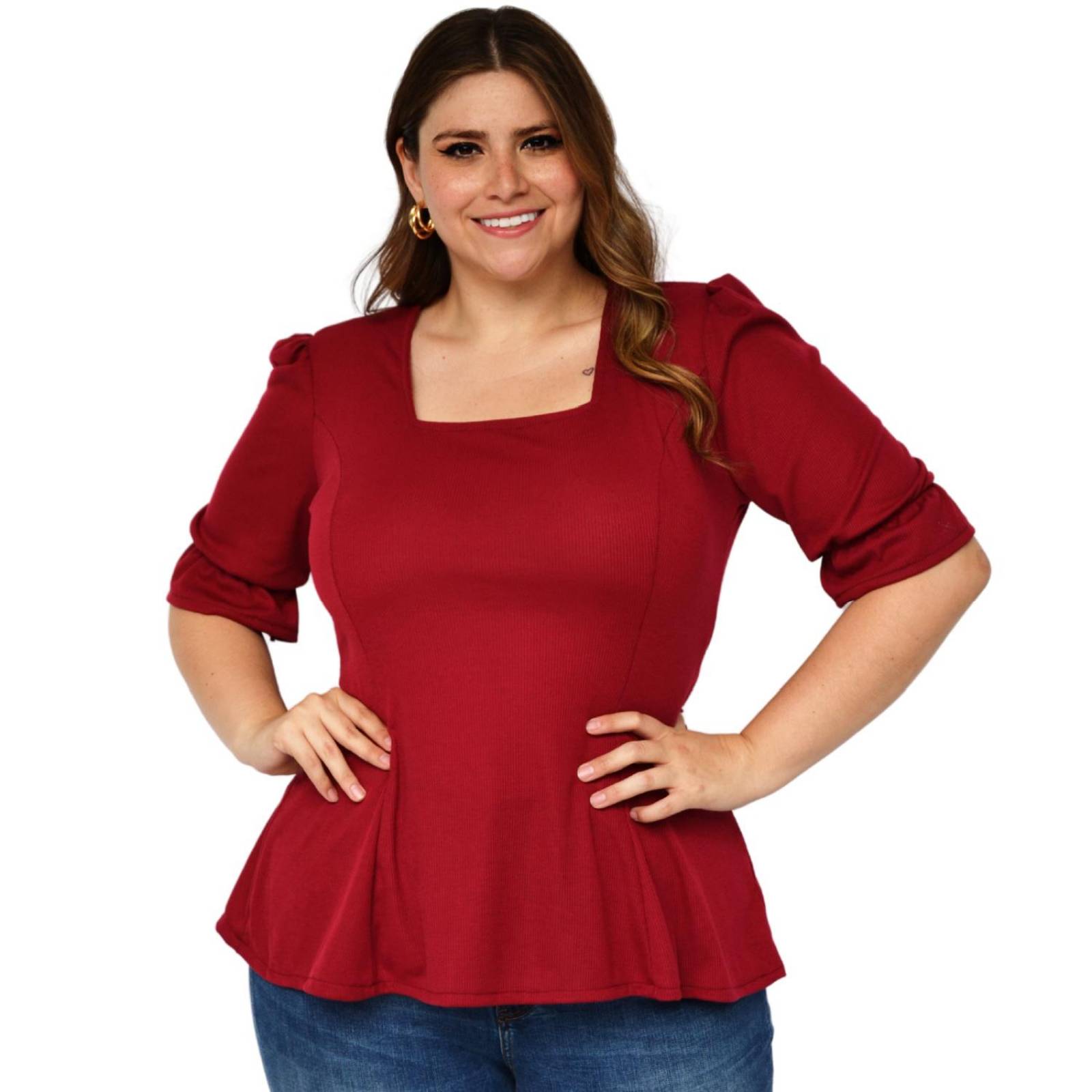 Blusa linea A Roman Fashion Tallas Extras 1793 Vino