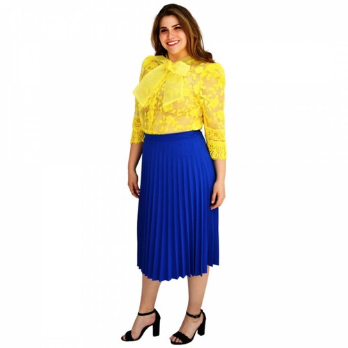 Falda plisada Roman Fashion talla extra, 715 (Azul Rey) 