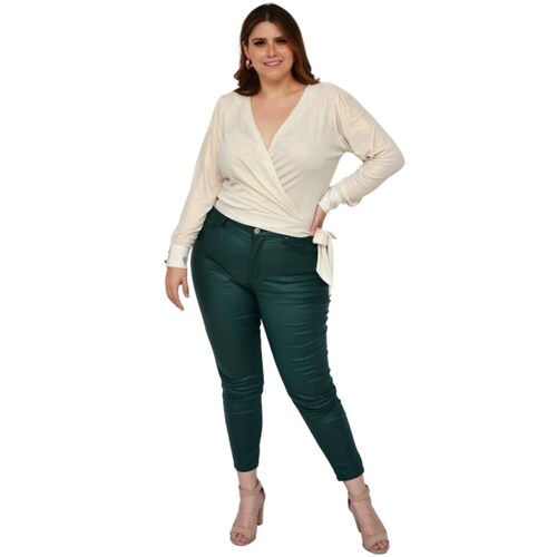 Blusa elegante Roman Fashion/Tallas Extras, 7025 (Hueso) 
