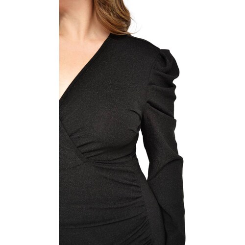Vestido corto manga farol, Roman Fashion/Tallas Extras 4263 (Negro) 