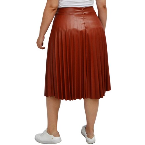 Outfit formal con falda plisada color vino para mujer 】