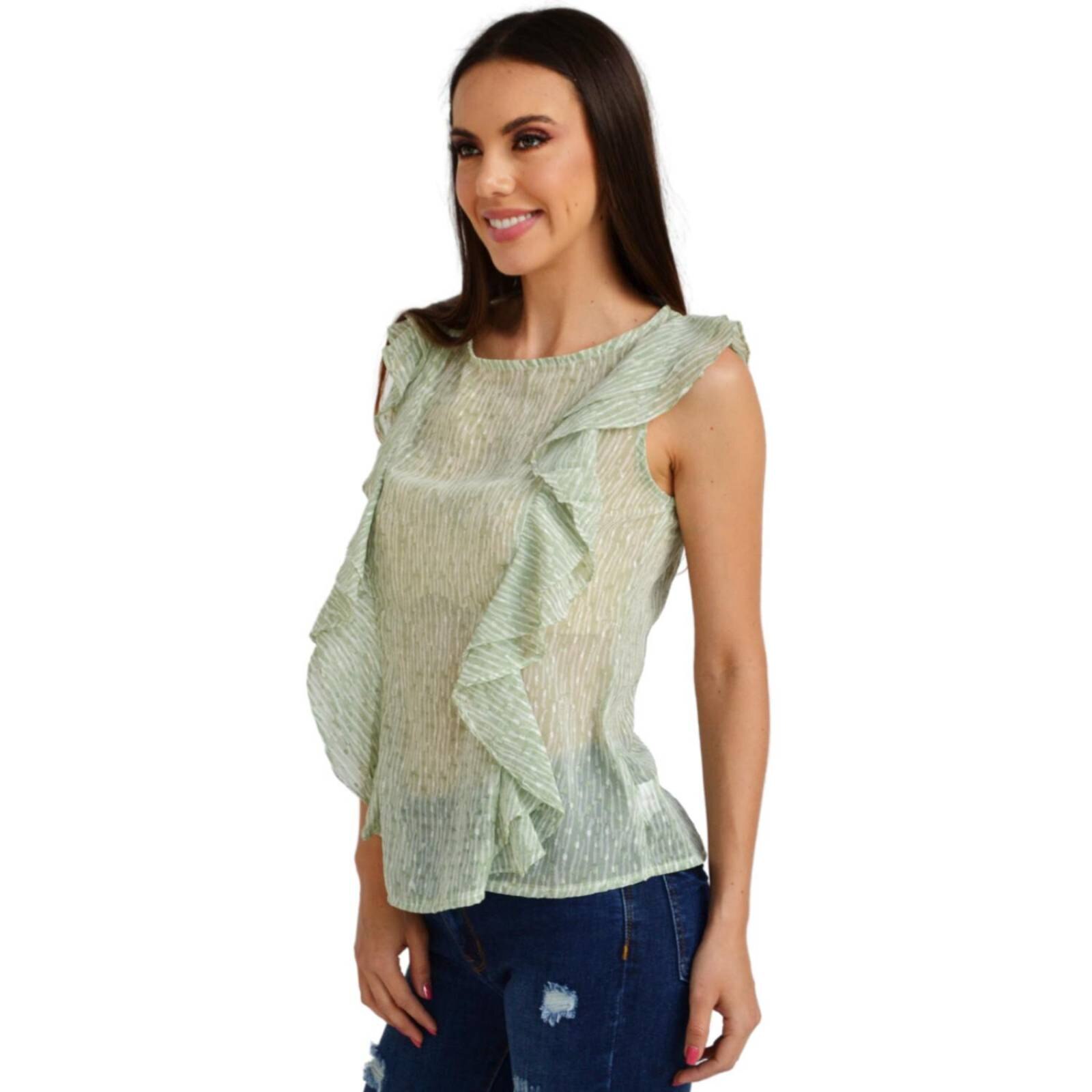 Blusa de chif n Roman Fashion Juvenil 2669 Pistache