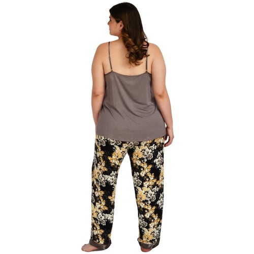 Conjunto pijama Tallas Extras, 15099 (Gris Floreado) 