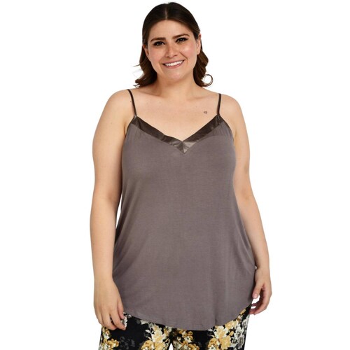 Conjunto pijama Tallas Extras, 15099 (Gris Floreado) 